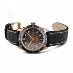 Date Function 1.5 Inch Mens Watches Leather Band Brown Quartz Watch Luminous