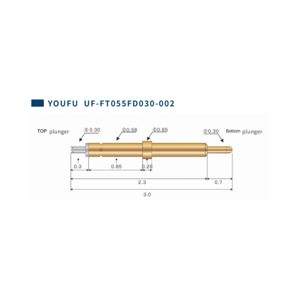 Double-head Test Probe Spring Contact Pin for IC Testing YOUFU UF-FTO55FD030-002