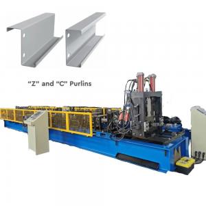 China Quick Change CZ Section Purlin Roll Forming Machine 5.5KW Galvanized Steel 1mm - 3 Mm on sale