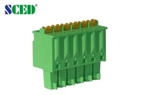 Wholesale Green Spacing 3.5mm Pluggable Terminal Block Female 2-22 Positions 300V 8A UL94-V0 from china suppliers