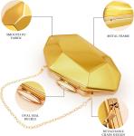 WOMEN LATTICE PATTERN METAL EVENING HANDBAG,GEOMETRIC EVENING CLUTCH PURSE FOR