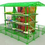 ODM Rope Climbing Playground Equipment , Outdoor Rope Obstacle Course