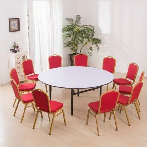 OEM Round Plastic Folding Table MDF Folding Round Banquet Tables