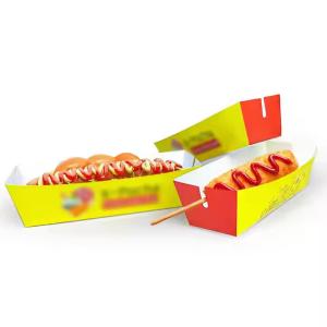 Wholesale Custom Printed Logo Hot Dog Boxes Sandwich Bags Kraft Paper Fast Food Packaging from china suppliers