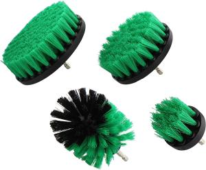 Wholesale Nylon Scrubber Drill Attachment Cleaning Brush 4pc Set Green Medium Bristle Stiffness - for 1/4in Power Drill from china suppliers