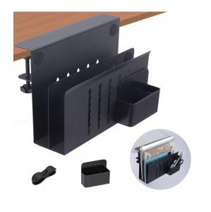 Wholesale Under Desk Storage Double-Deck Steel Hanging Desk Organizer Laptop Holder for Office from china suppliers