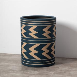 Wholesale Nordic style modern home indoor decoration planter garden blue cylinder ceramic flower pots in bulk from china suppliers