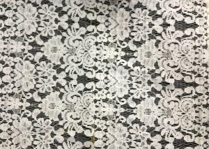 China White Swiss Cotton Embroidery Lace Fabric , Cotton Lace Trim For Party on sale
