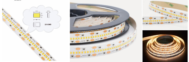 24v led strip dimming led strip light 2216 led flexible strip light with low SDCM<3