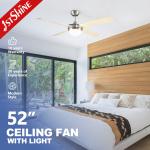 Modern Comfort Room 52" Ceiling Fan with Remote Control and LED Light NO Dimmer
