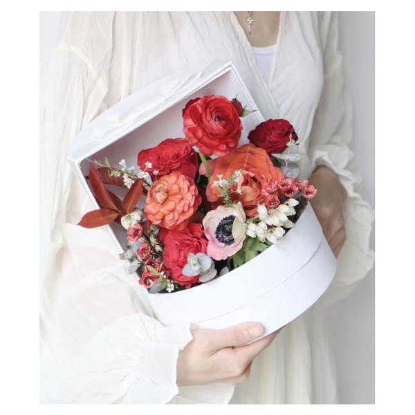 Colorful Creative Round Slide Roses Gift Packaging Paper Flower Box for Luxury Gifts