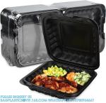Meal Prep Containers, 65 Pack Clamshell Food Containers 7.8 Inch Black 3