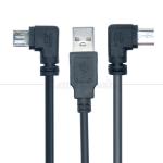 90 Degree Right Angle Micro B Male to USB Type A Male Extension Data Charger