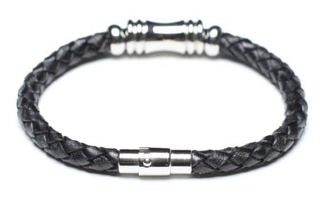 Leather Bracelet, Stainless Steel Clasp