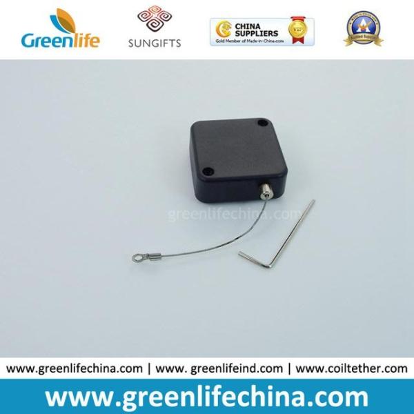 Security Cable Lockable Square Black Retractor for Jewelry Electronics