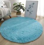 Pure Color Circled Silk Woollen Mixed Knitting Carpet Bedroom, Living Room
