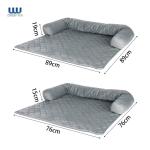 Dogs Cats Pet Sleeping Mat Filled 3 Sided Bolster Soft Plush Fabric
