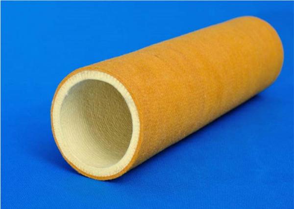 Quality 600 Degree High Temperature Felt , Polyester Yellow Felt Roll Tube Sleeve for sale