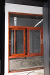 Red Brown Floor Large Glass Window With Aluminium Frame Horizontal Open