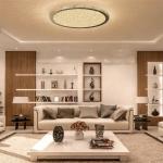 Bedroom Dining LED Ceiling Light Stainless Steel Clear Crystal Round Ceiling