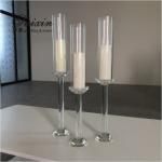 Gorgeous 3 piece set crystal candle holder for wedding decoration