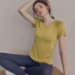 OEM ODM Ladies Sports Wear Pink Mesh Splice Womens Exercise T Shirt