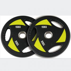 China Tri Grip Training Weight Lifting Plates CPU Coated Bumper Weight Plate on sale