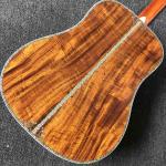 Custom 41 Inch D Model KOA Wooden Acoustic Guitar with Ebony Fingerboard Real