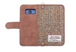 Brown Harris Tweed Phone Case 5.8 Inch Leather Wallet Case For Samsung S8