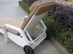 Comfortable All Weather Mobile Rattan Sun Lounger With Wheel