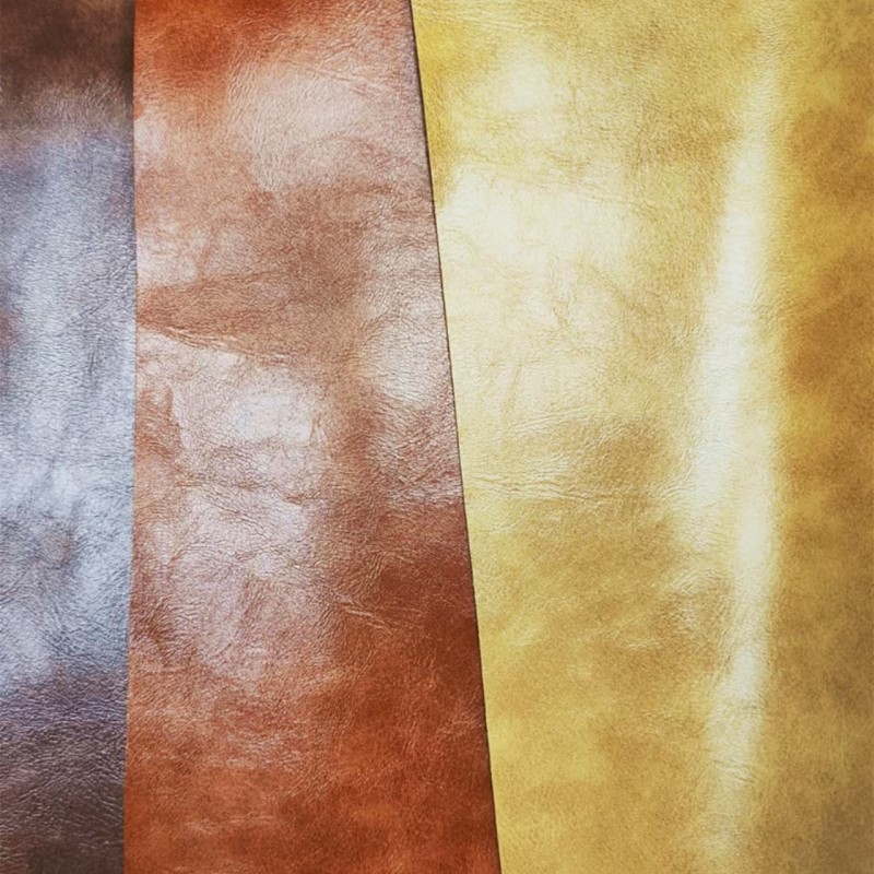Oil Wax PU Leather Fabric For Handbags Brushed Backside Anti Fouling