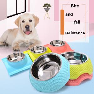 Wholesale S M L XL Dog Feeding Bowl Two In One Non Slip Stainless Steel from china suppliers