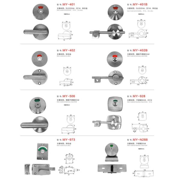 Cubicle Partition Metal Bathroom Accessories Ss304 Toilet Cubicle Hardware