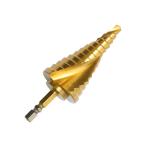 High Speed Steel Step Drill Bit Hex Shank Titanium Coated Straight Flute For