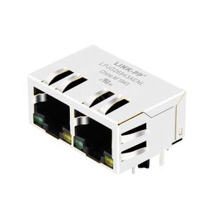 Wholesale LPJG26943AENL RJ45 1x2 Port Mag Jacks 1000 Base-T Tab Down Green/Yellow Leds from china suppliers