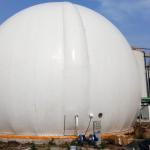 No Pollution Flexible Double Membrane Gas Holder Strong Tensile Strength