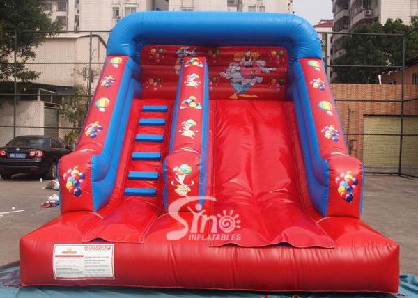 Grand opening kids red clown inflatable slide with full digital printing for