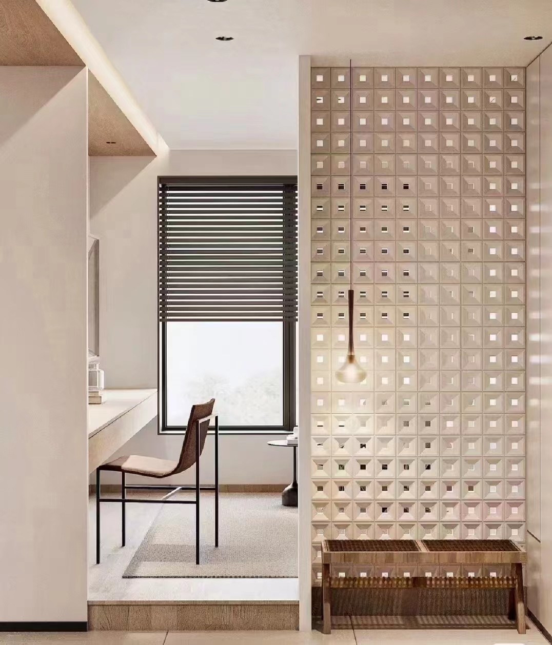 Fireproof Artificial Stone Wall Tiles Low Maintenance Pu Grid Slabs