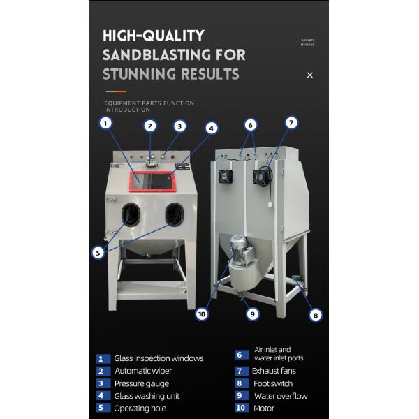 Aluminia Oxide Wet Blasting Machine Vapor Sandblasters 1100w