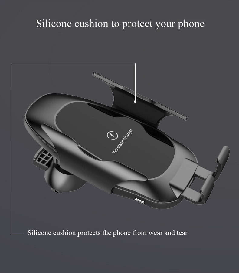 10W Fast Charging Qi Car Wireless Phone Charger Automatic Clamping