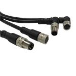 Industrial Automation Waterproof Cable Assemblies Male To Female 3 Pin