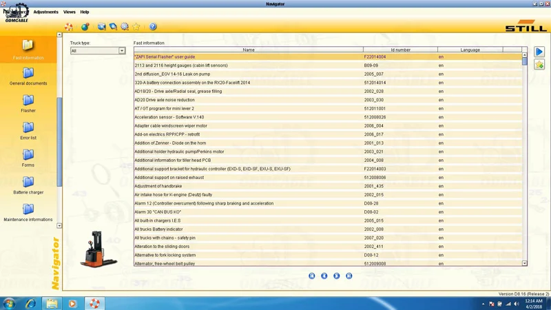 v8.21 auto forklift still full kit for still canbox diagnosis scanner tools for still steds diagnostic tool