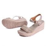 S009 2020 summer new retro leather women's open toe sandals handmade knitted