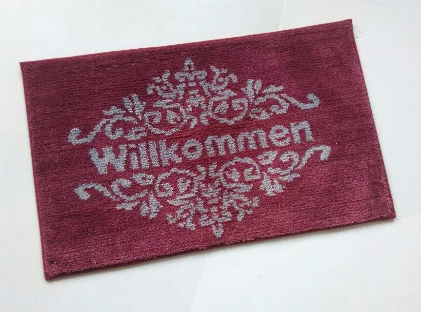 Half round shaggy microfiber entrance mat