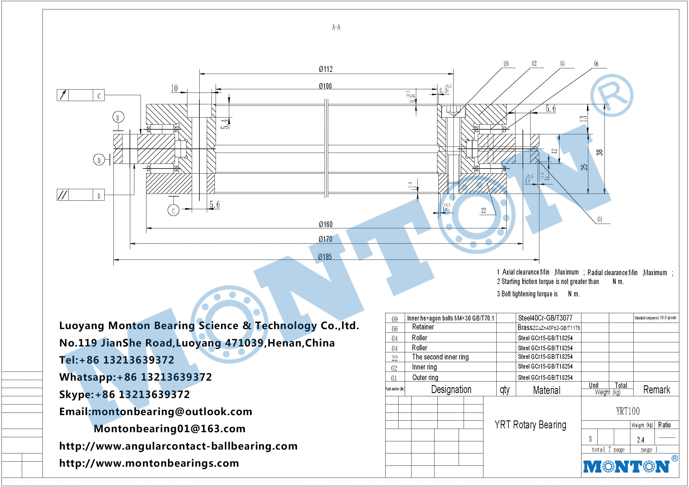 YRT100  yrt bearing manufacturers