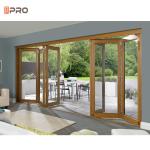 Custom Veranda Exterior Accordion Aluminum Bifold Door Glass Sliding Patio Door