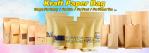 Natural Kraft Paper Flat Bottom Standup Pouch / Food Packaging Bags With Window