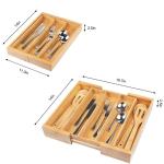 Multifunctional 5-Grid Bamboo Style PC Storage Box for Tableware 35.6 x 27.9 x 6