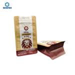 Coffee Bean Zipper Resealable Flat Bottom Pouches