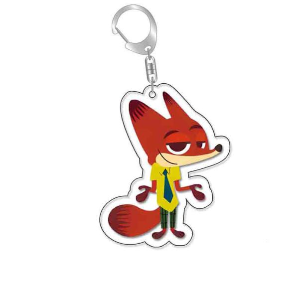 Zootopia Souvenir Printed Acrylic Charms Keychain With Metal Ring And Fashionabl